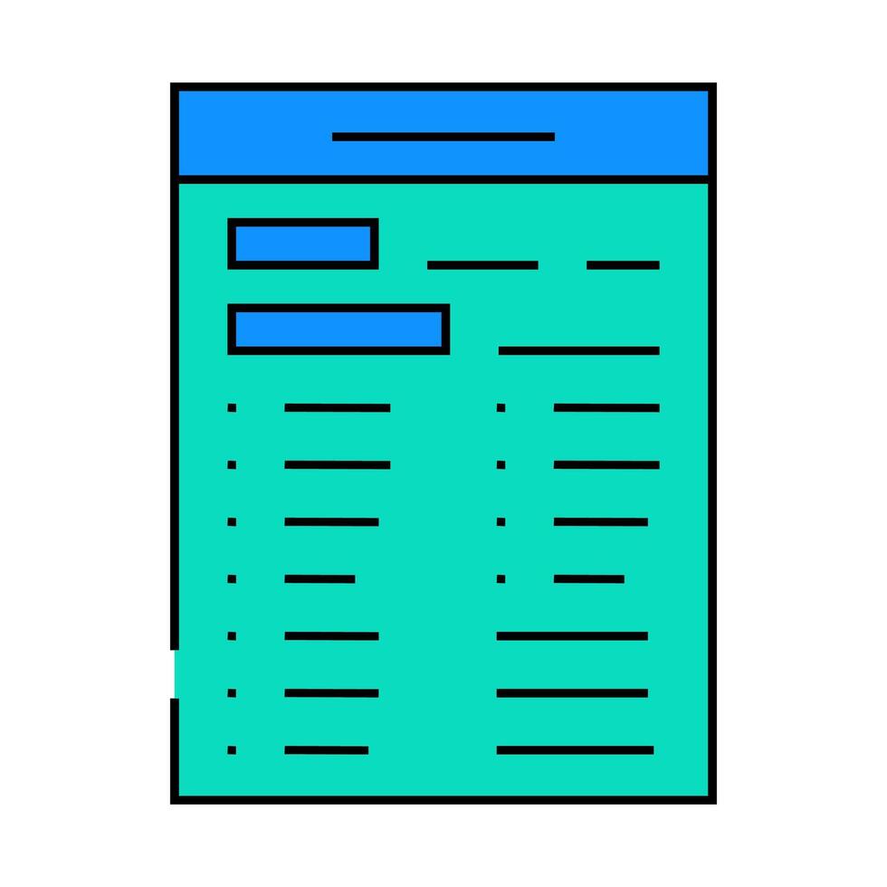 test list icon color illustration vector