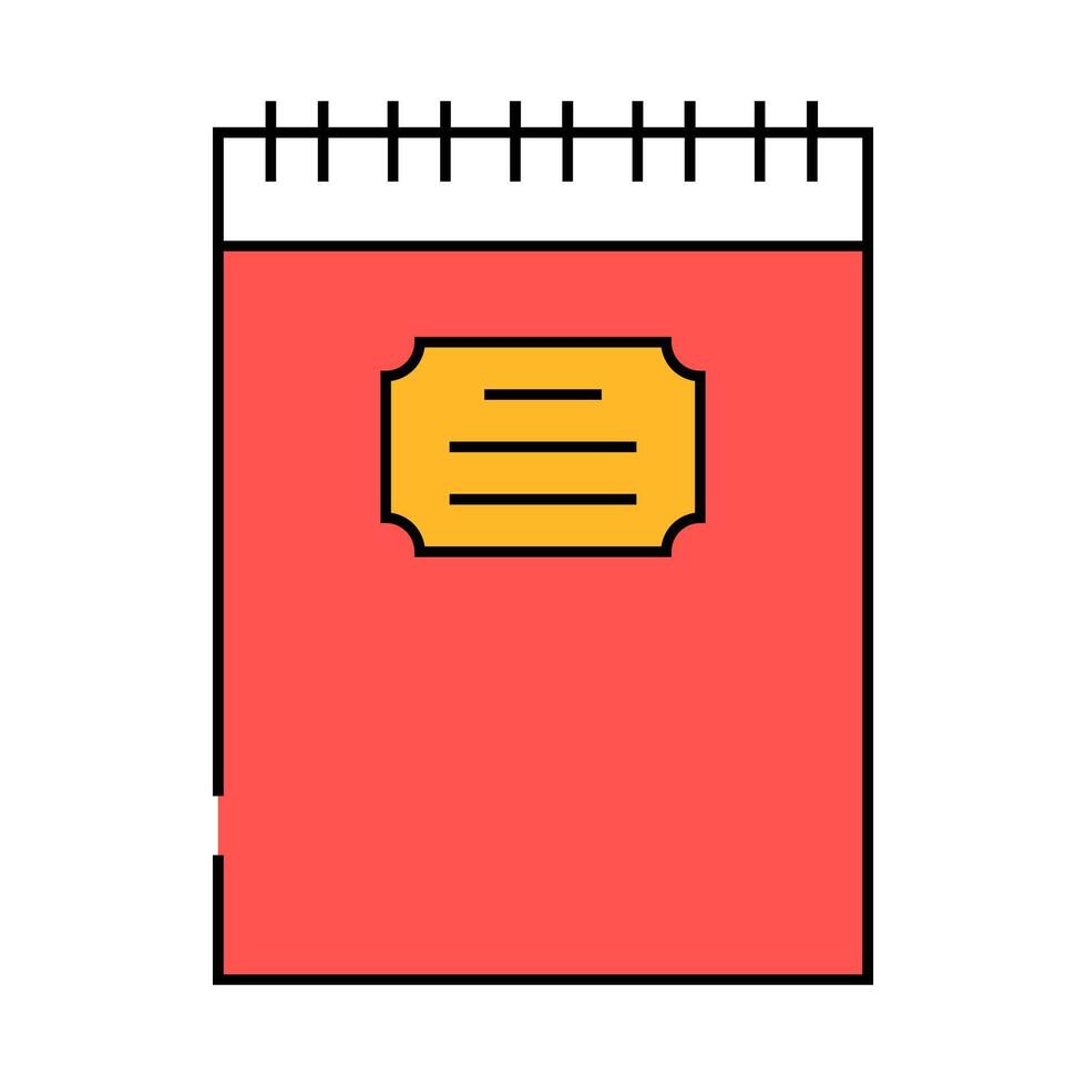 spiral notepad list icon color illustration vector