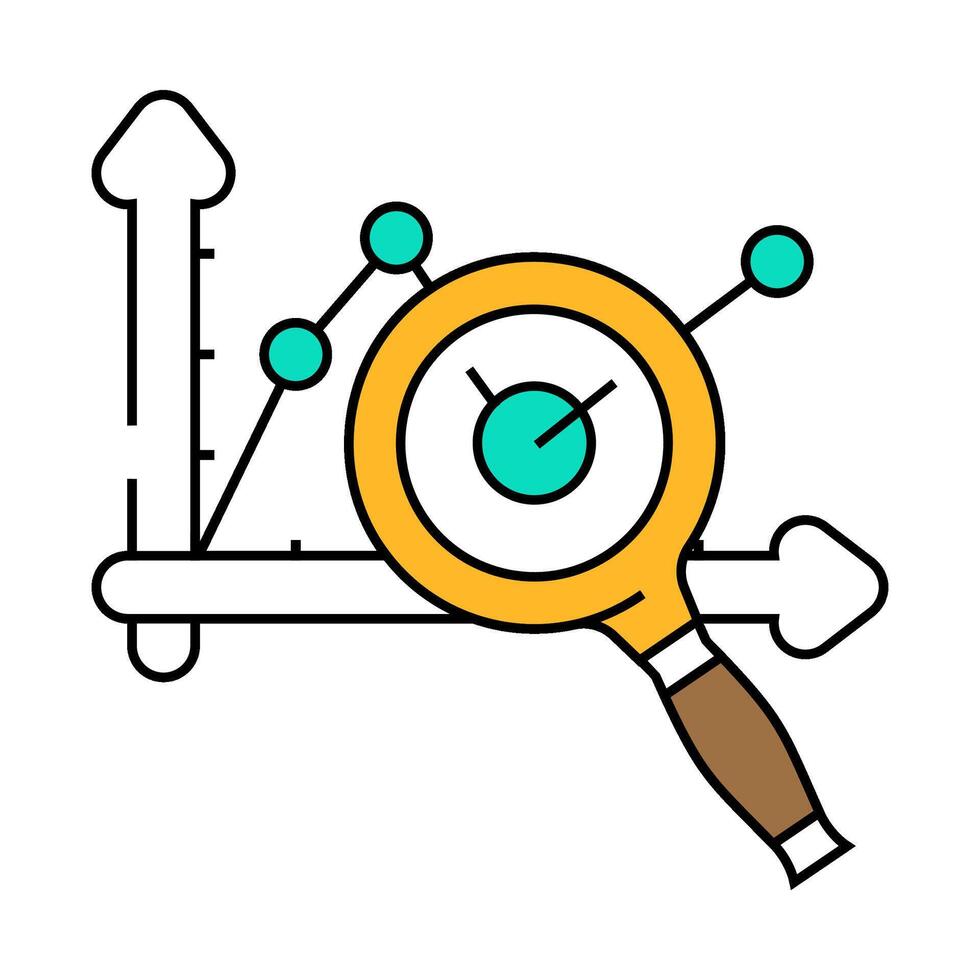 graph search magnifying glass icon color illustration vector