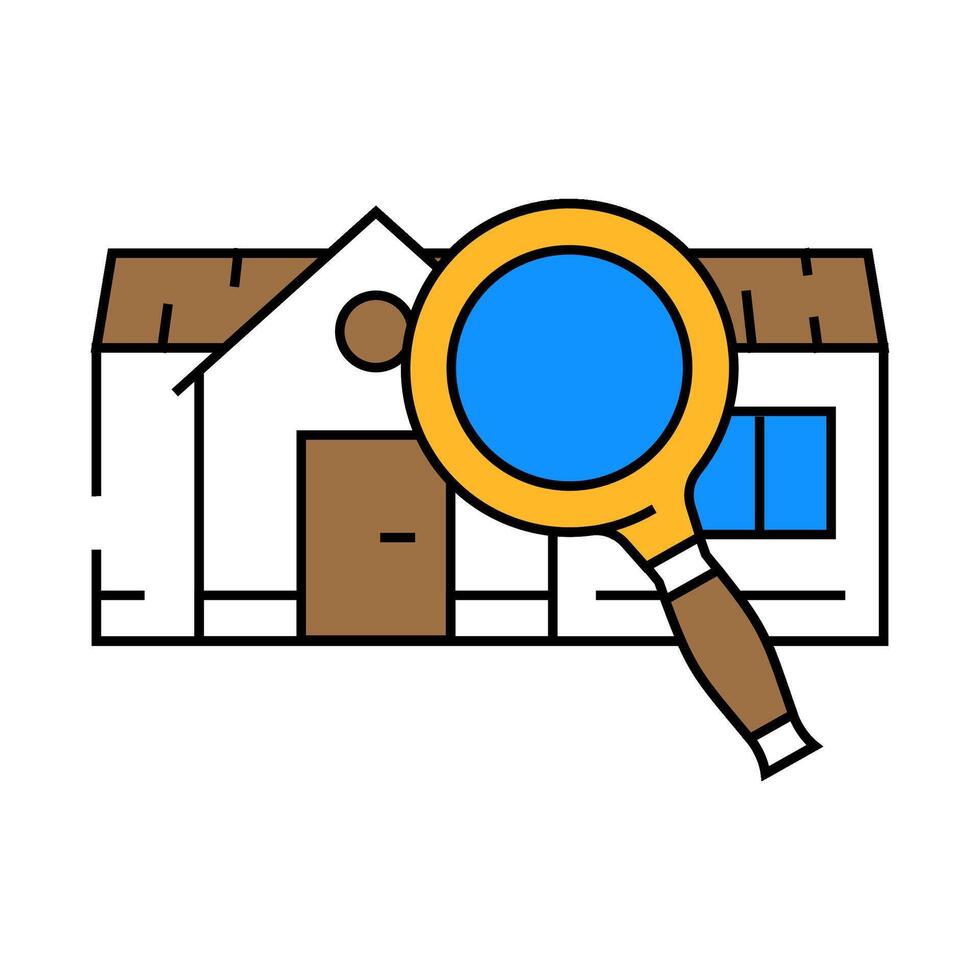 house searchmagnifying glass icon color illustration vector