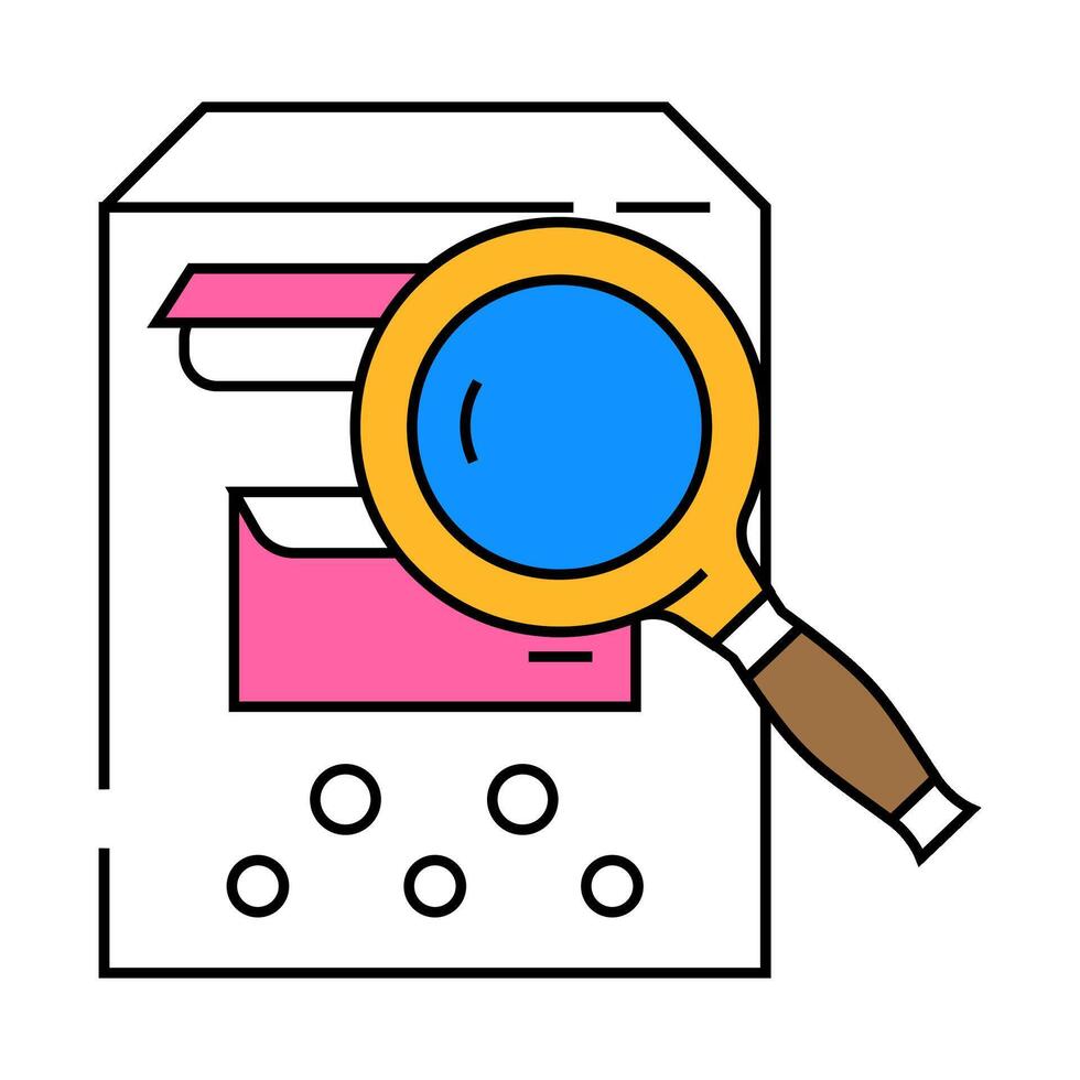 mailbox search magnifying glass icon color illustration vector