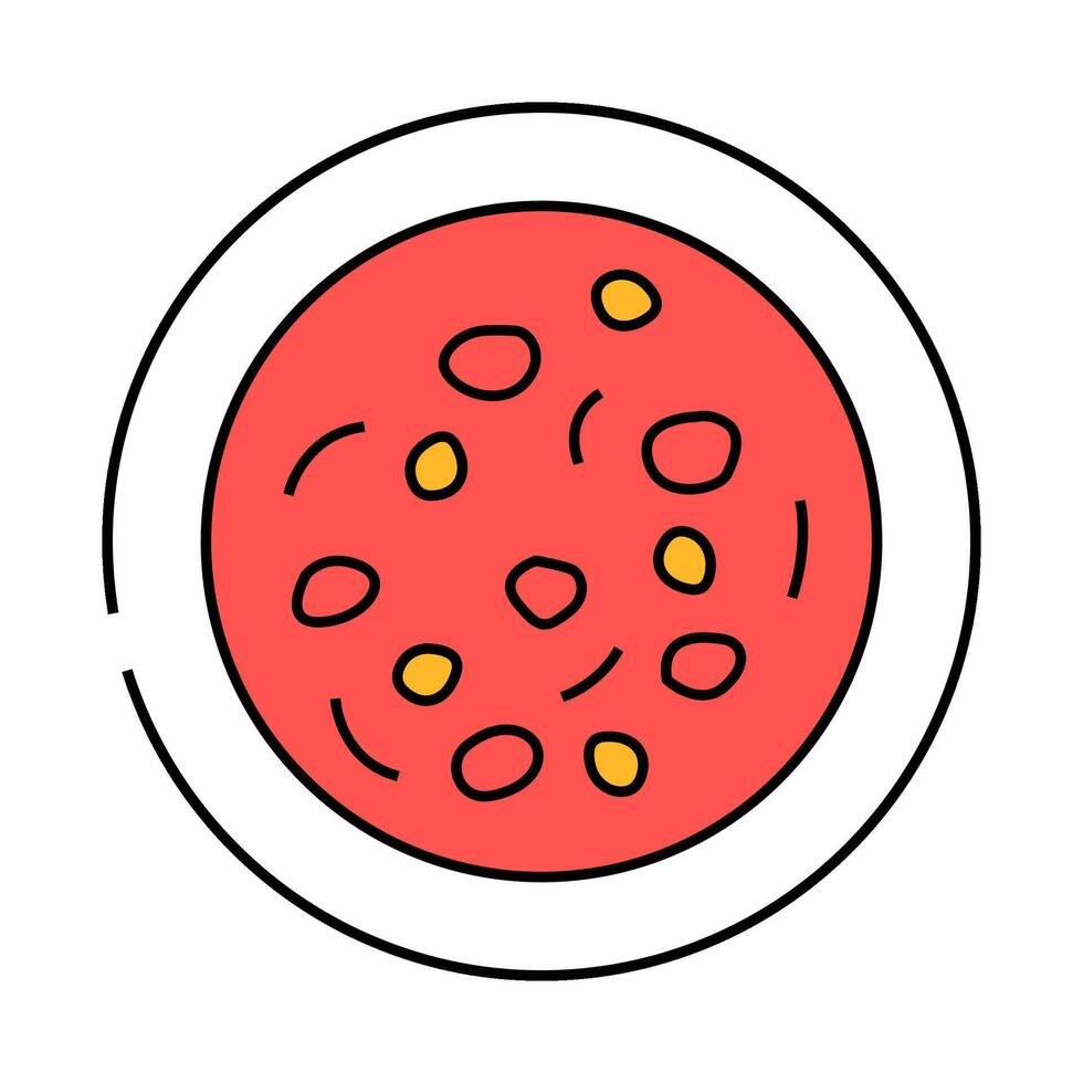 minestrone soup italian cuisine icon color illustration vector