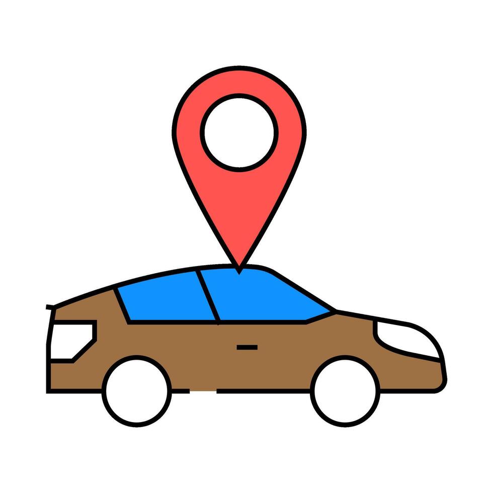 car map location icon color illustration vector