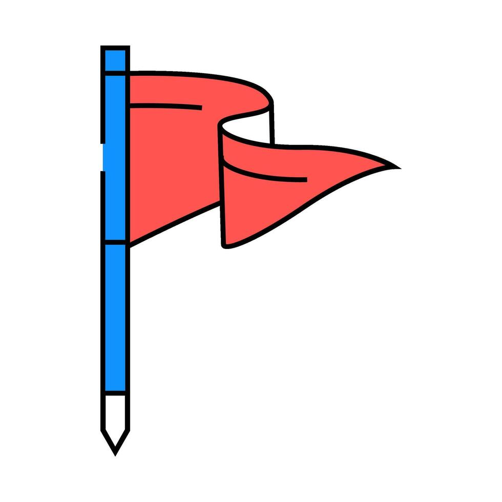 flag pointer map location icon color illustration vector