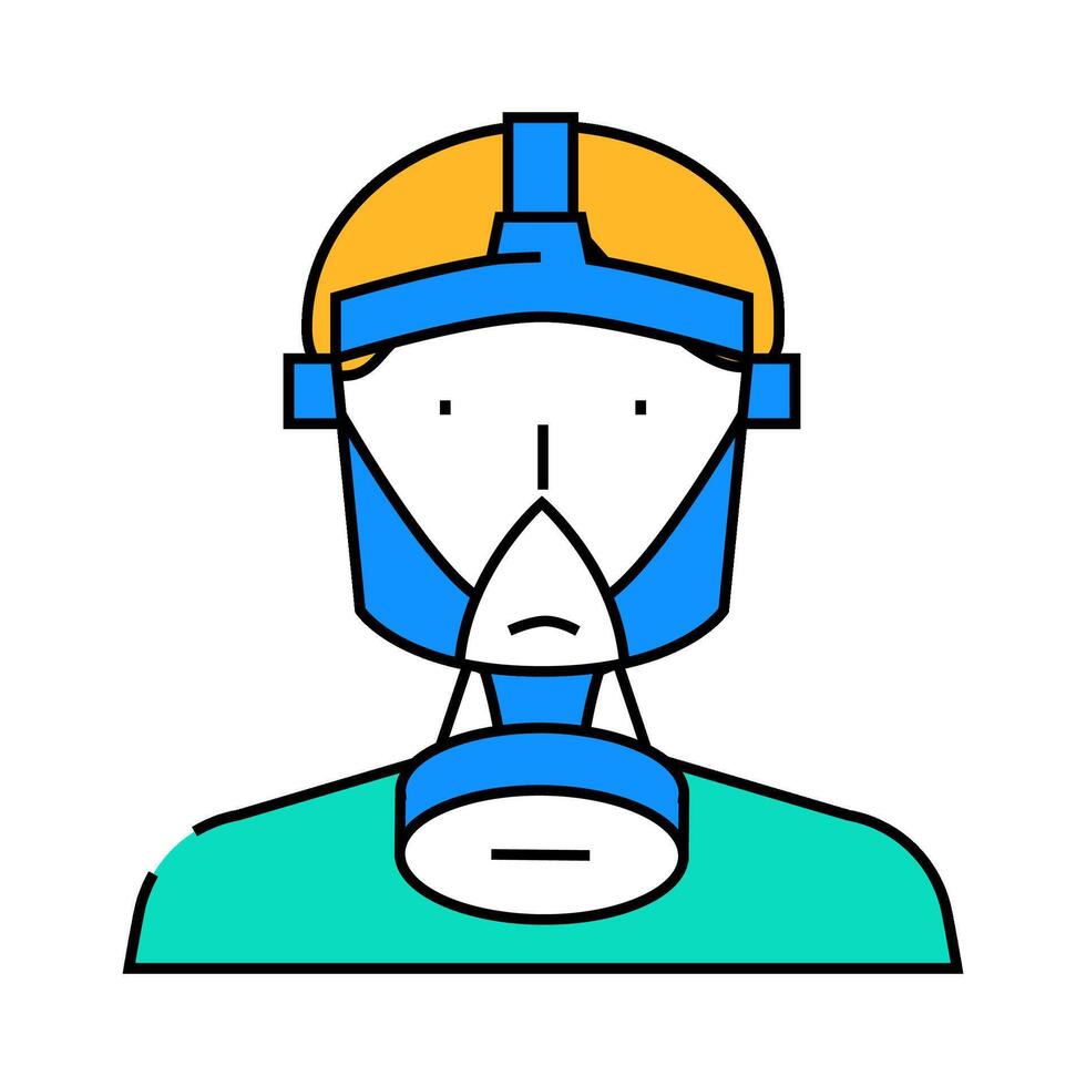 radioactive mask face icon color illustration vector