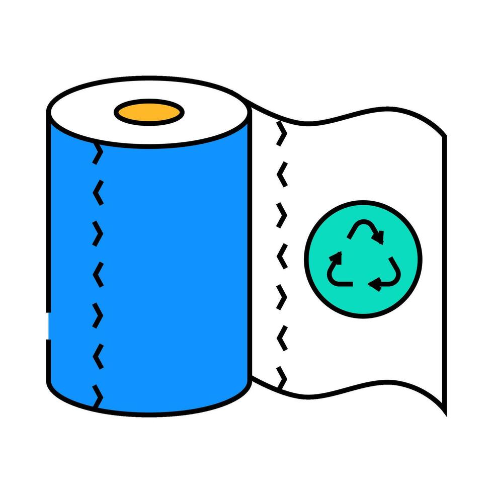recycling paper towel icon color illustration vector