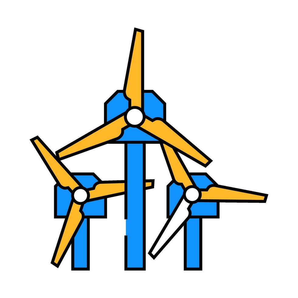 farm turbine icon color illustration vector