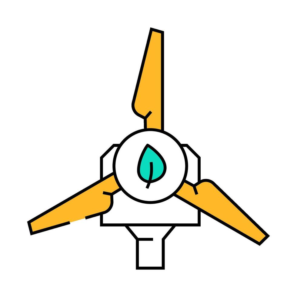 clean wind energy turbine icon color illustration vector