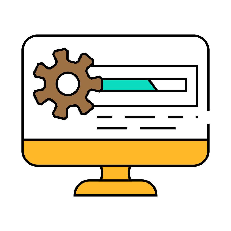 driver installation repair computer icon color illustration vector