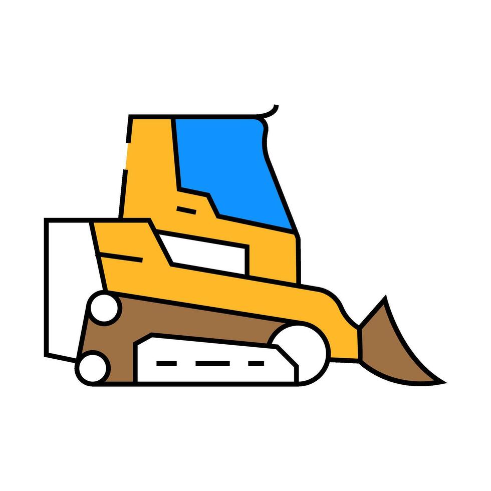 skid steer construction vehicle icon color illustration vector