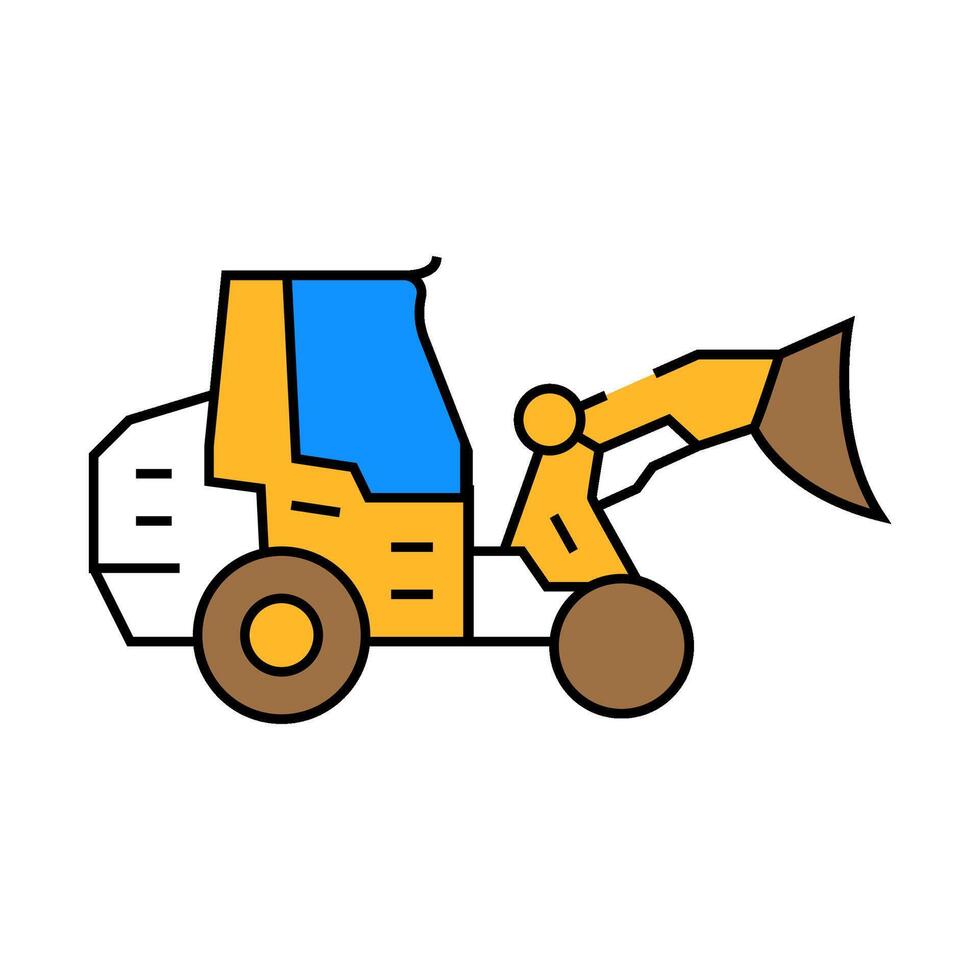 compact loader construction vehicle icon color illustration vector