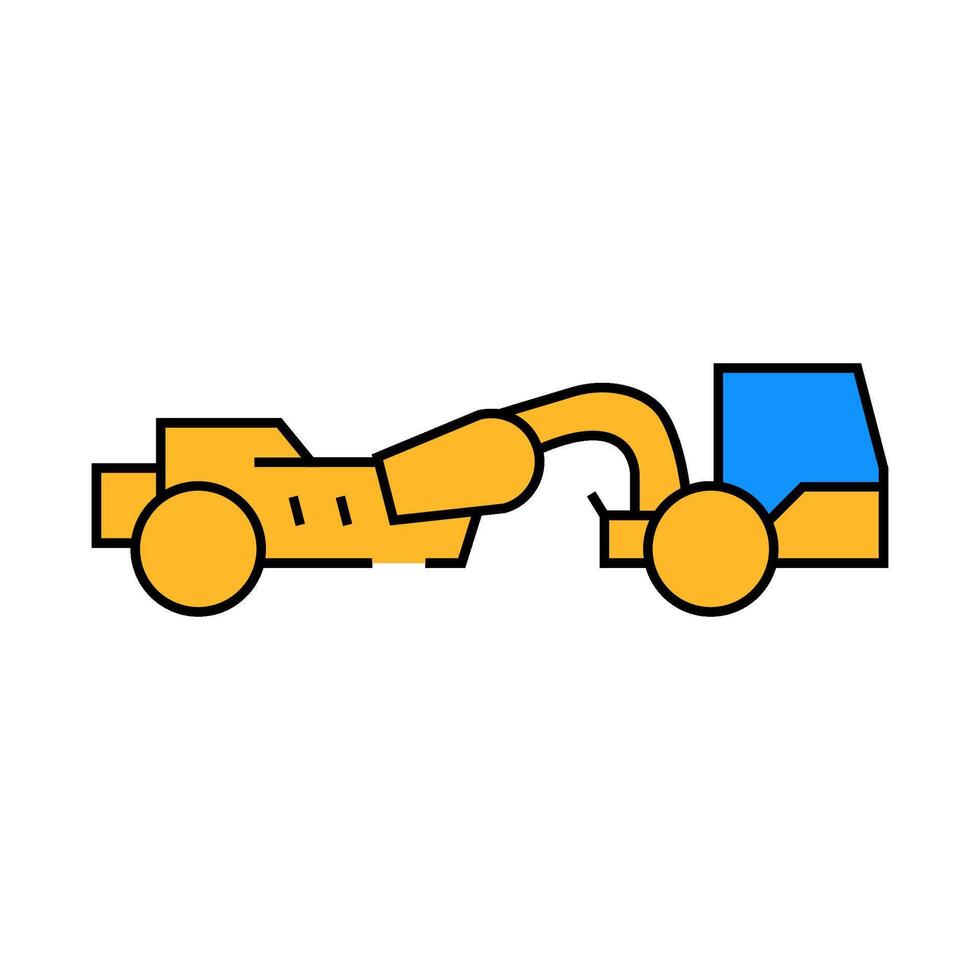 scraper machine construction vehicle icon color illustration vector