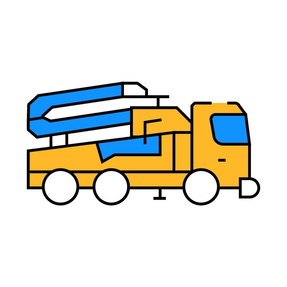 concrete pump construction vehicle icon color illustration vector