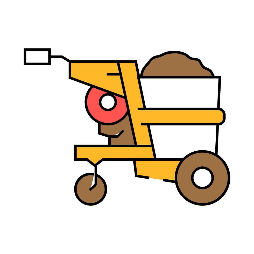 dump truck construction vehicle icon color illustration vector