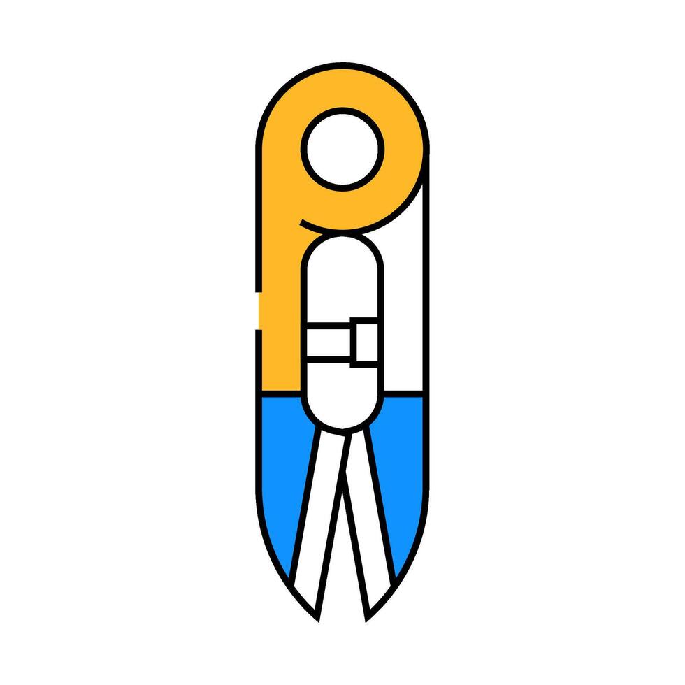 scissors embroidery hobby icon color illustration vector
