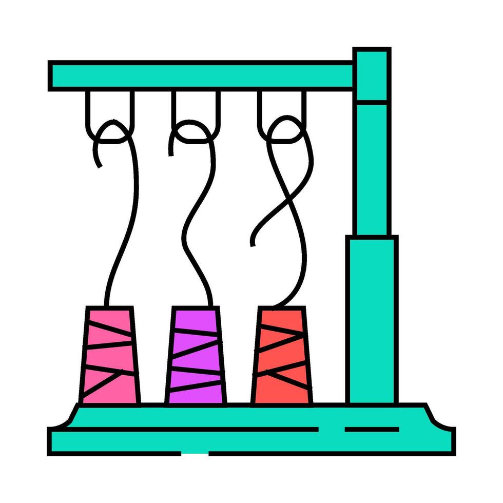 thread spools embroidery hobby icon color illustration vector
