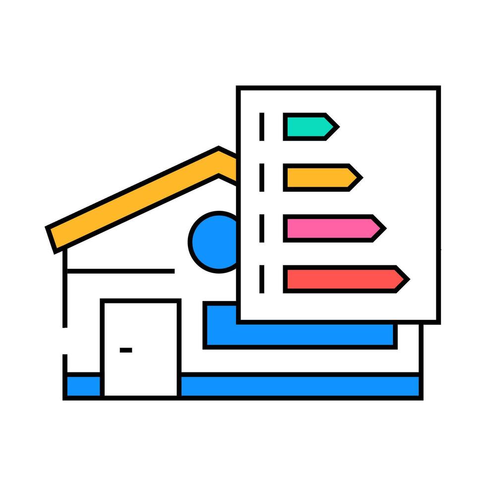 building energy efficient icon color illustration vector