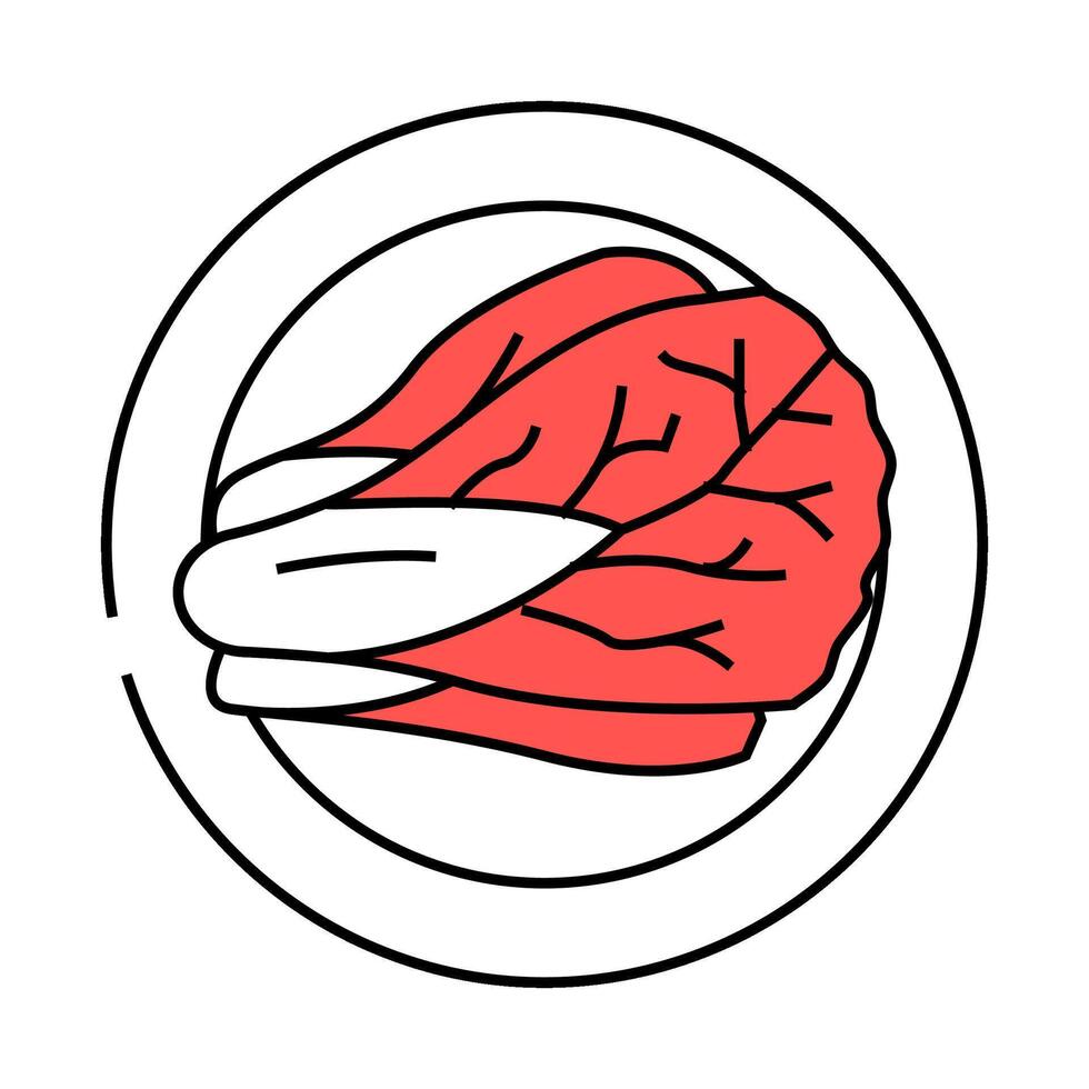 kimchi cabbage korean cuisine icon color illustration vector