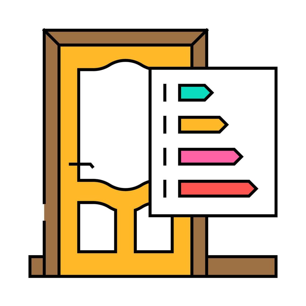 doors energy efficient icon color illustration vector