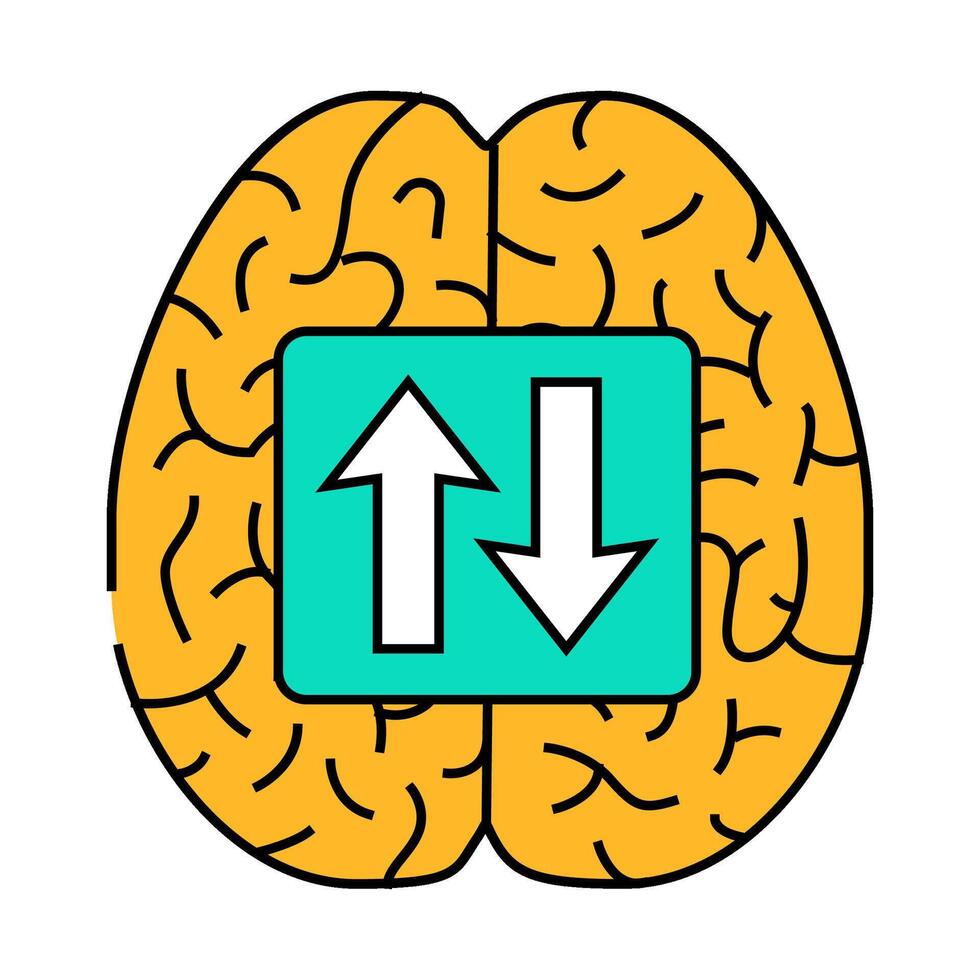 neuroplasticity neuroscience neurology icon color illustration vector