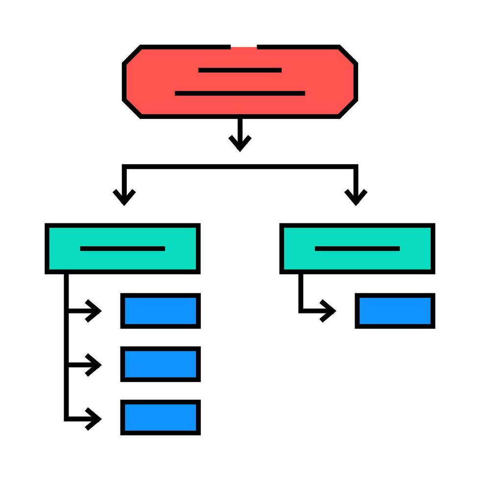 search algorithm icon color illustration vector