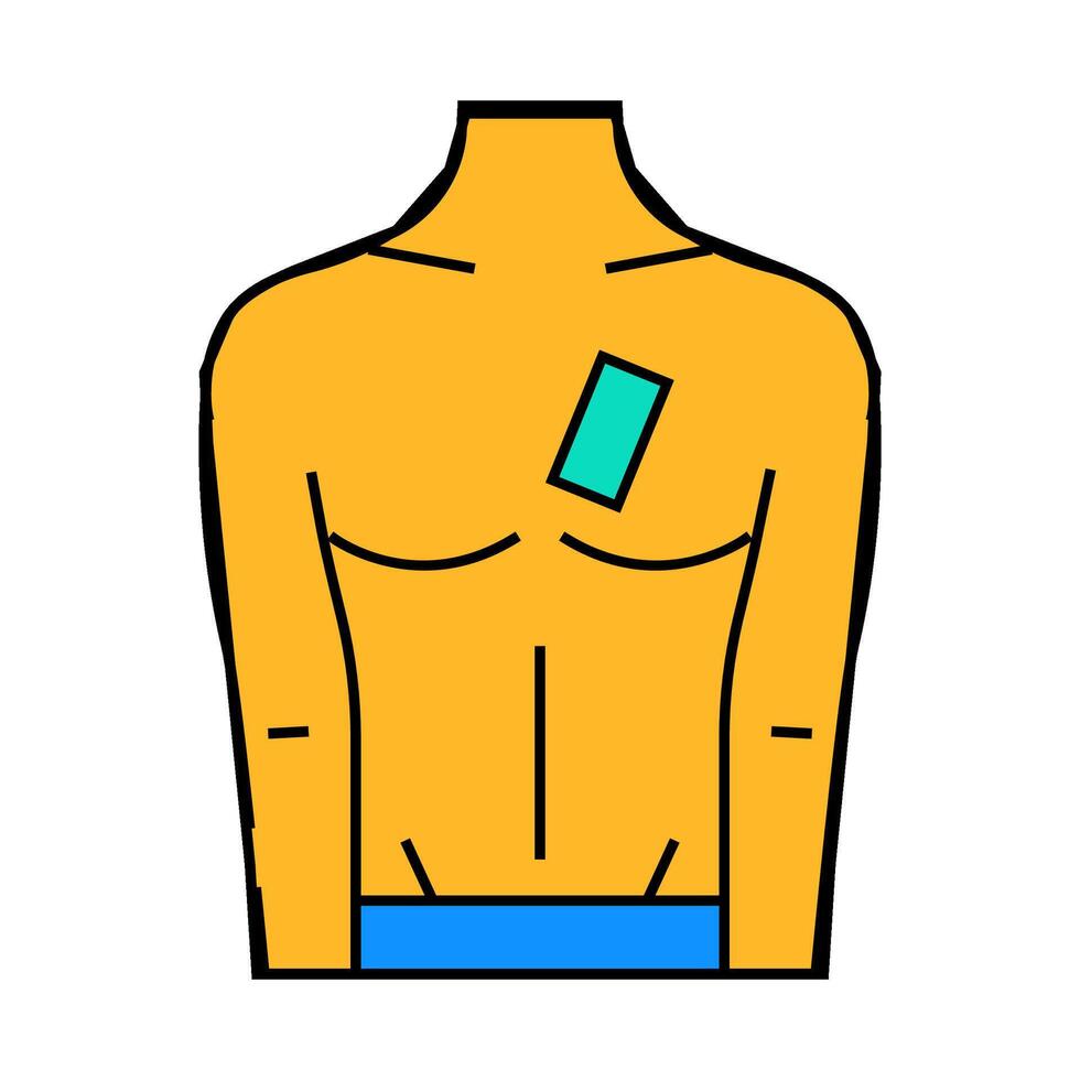 chest waxing male depilation icon color illustration vector