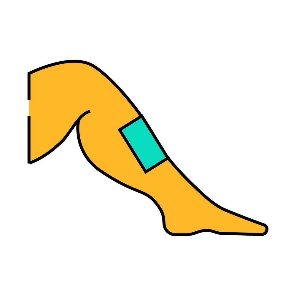 leg hair removal female icon color illustration vector