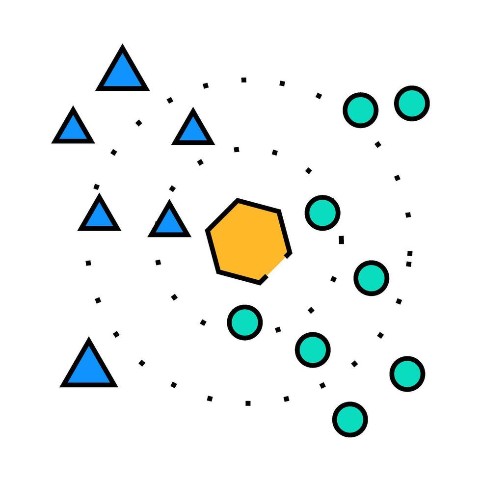 nearest neighbors knn algorithm icon color illustration vector
