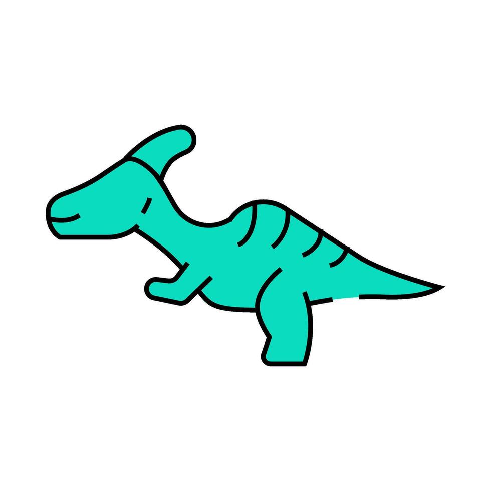 parasaurolophus dinosaur animal icon color illustration vector