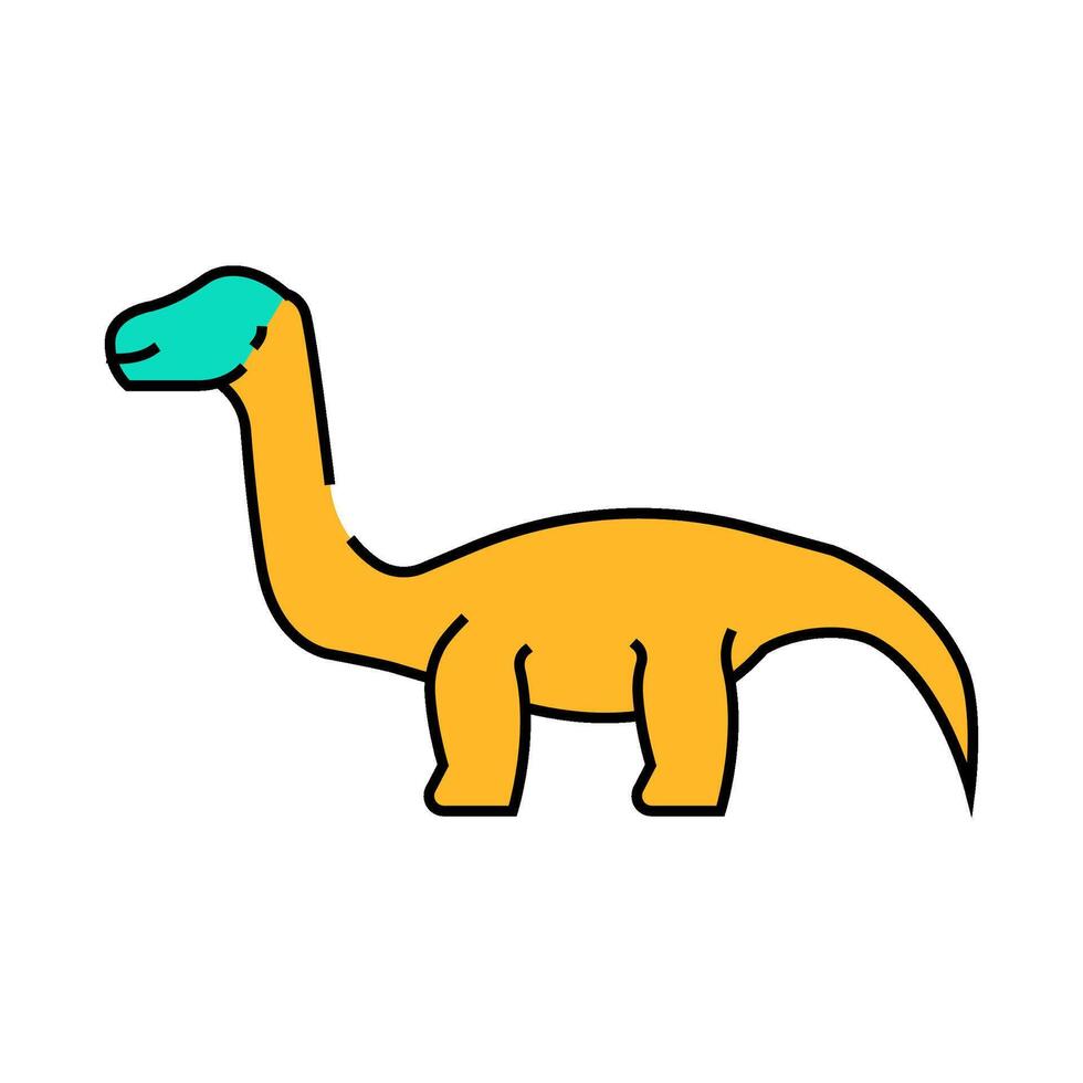 diplodocus dinosaur animal icon color illustration vector