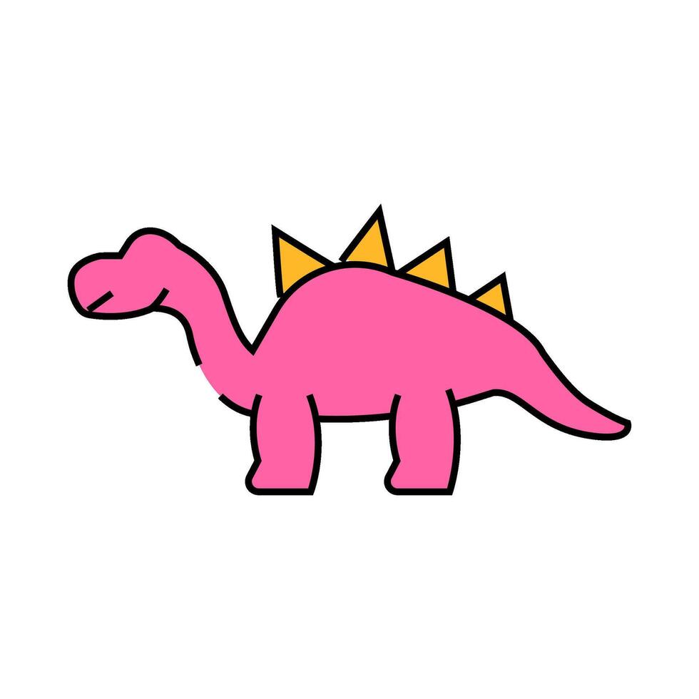 stegosaurus dinosaur animal icon color illustration vector