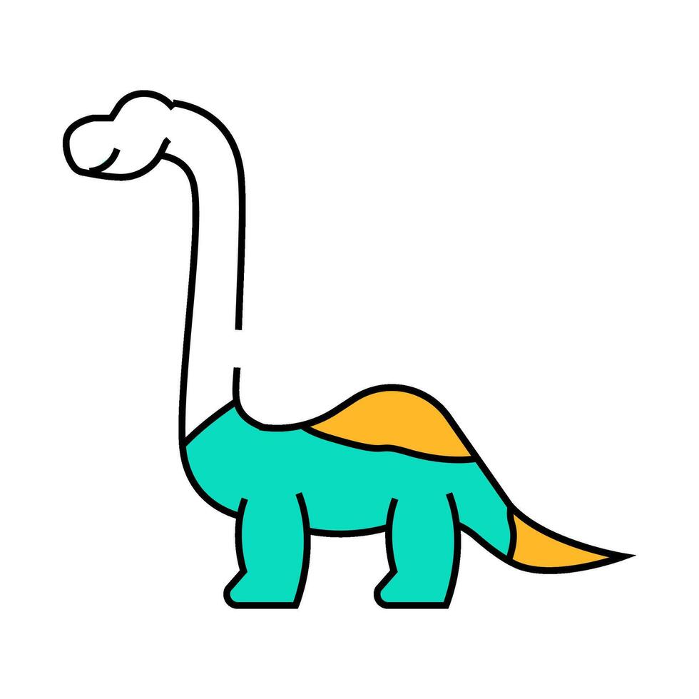 brachiosaurus dinosaur animal icon color illustration vector