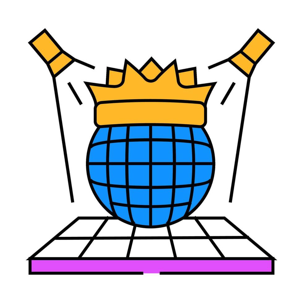 king disco party icon color illustration vector