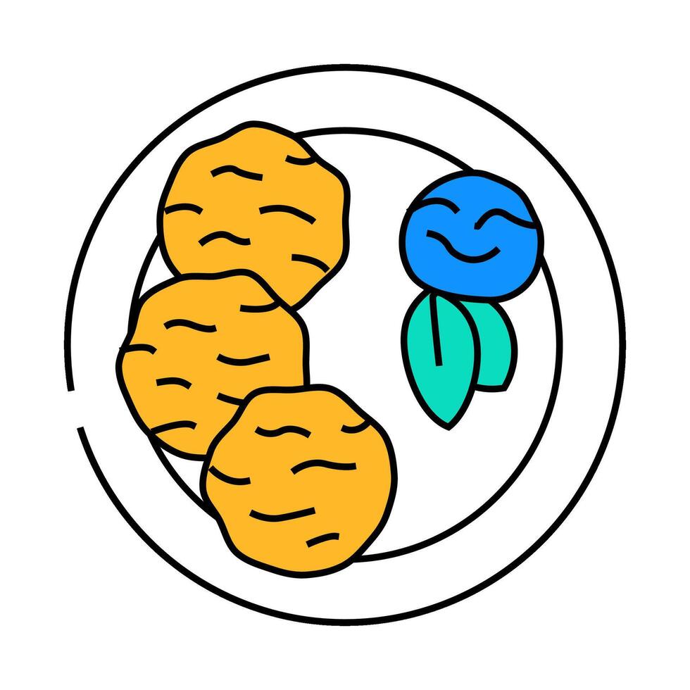 crab cake sea cuisine icon color illustration vector