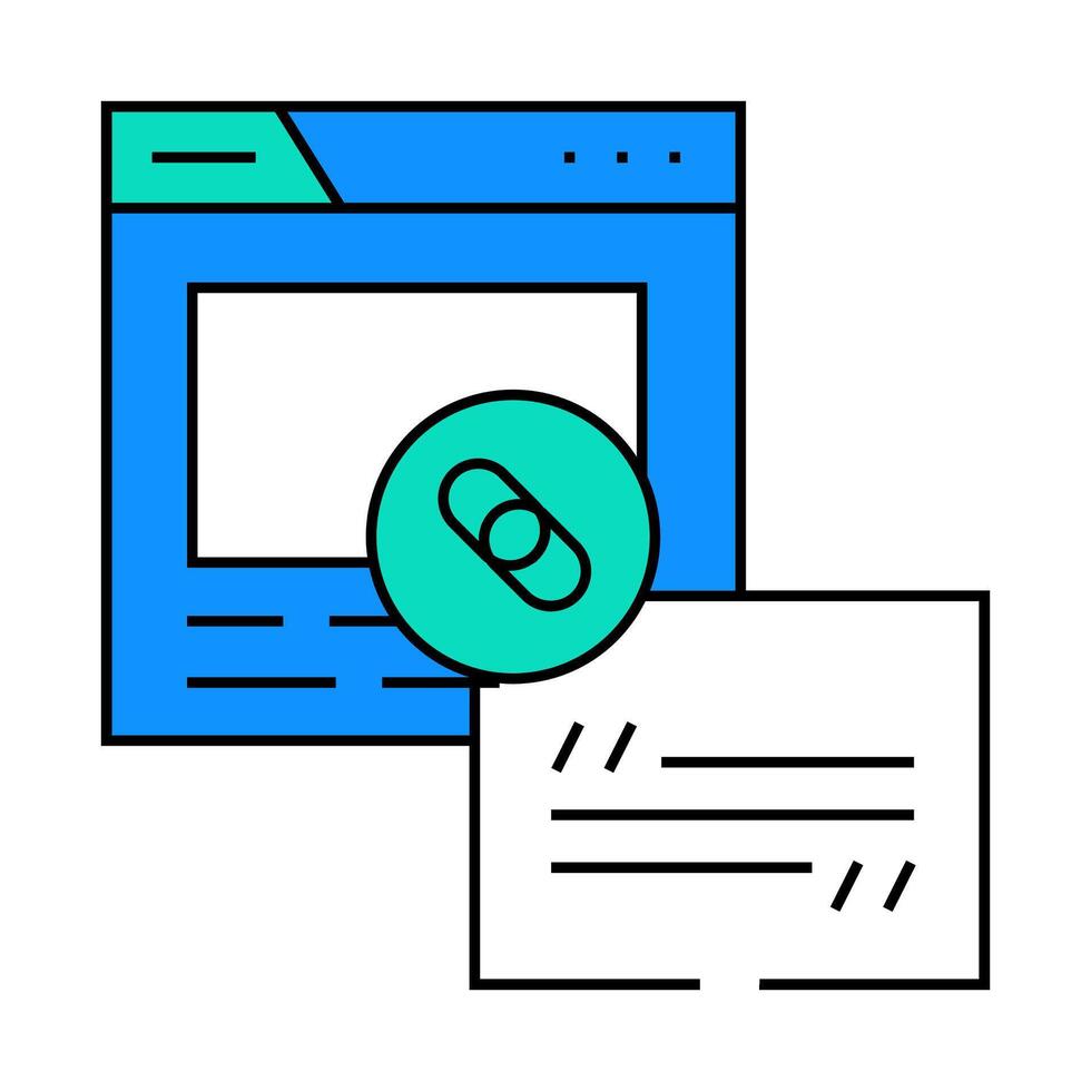 backlinks seo icon color illustration vector