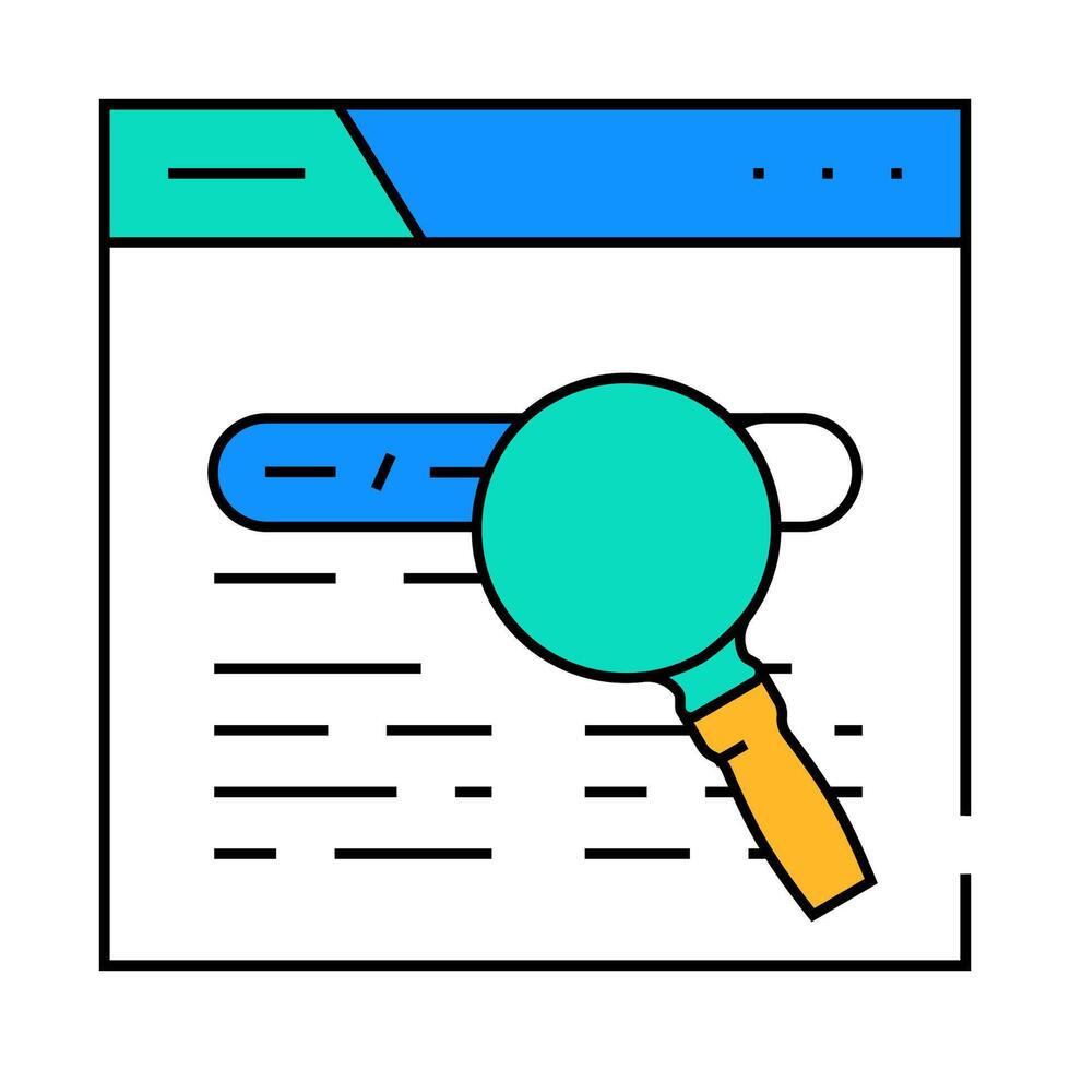 seo friendly url icon color illustration vector