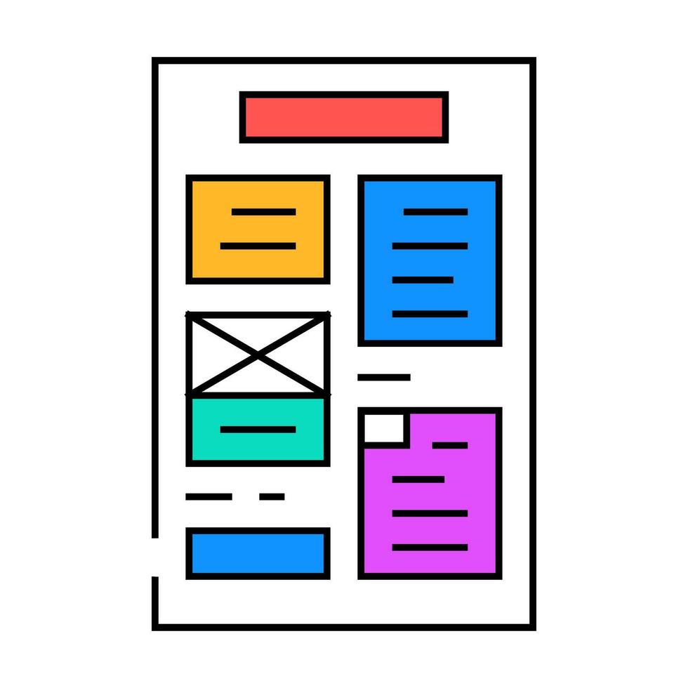 document layout technical writer icon color illustration vector