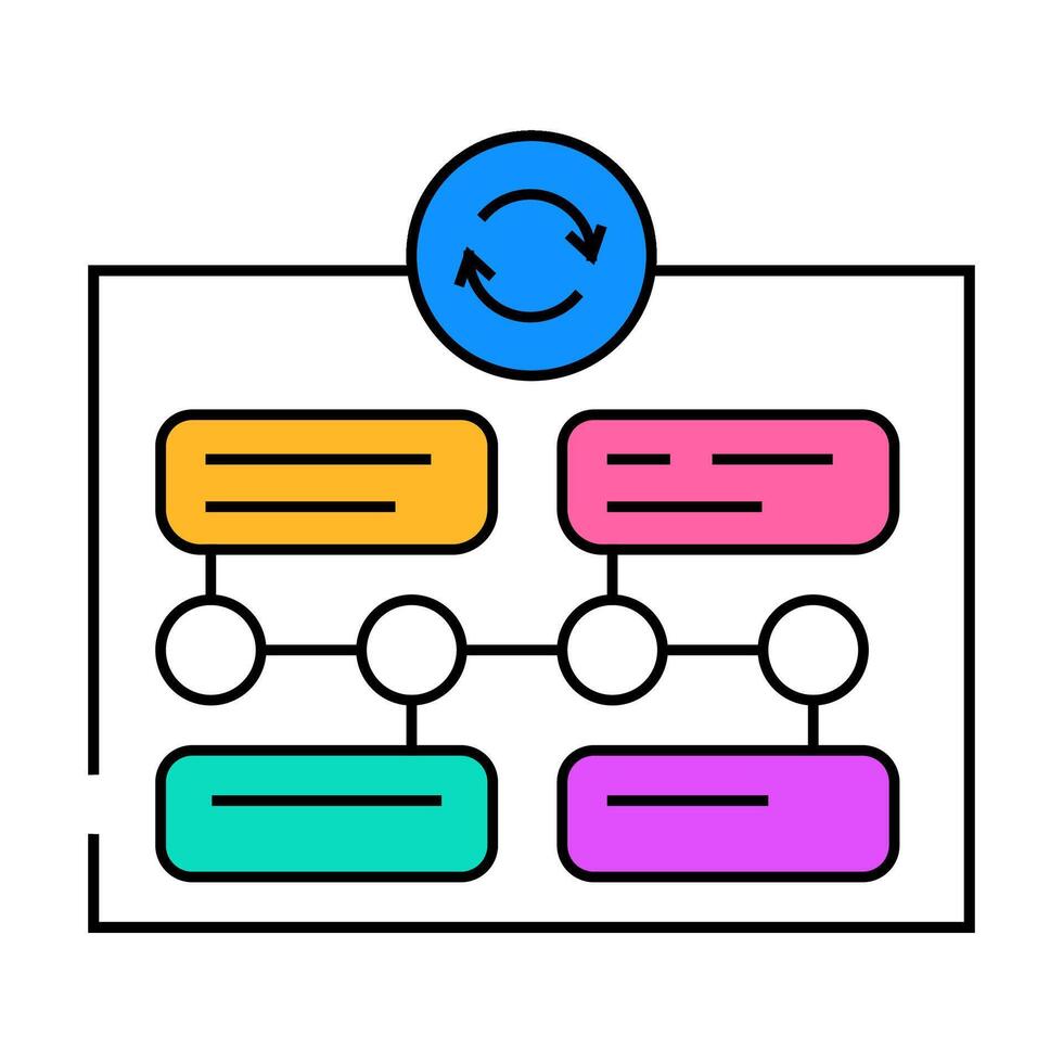 content updates technical writer icon color illustration vector