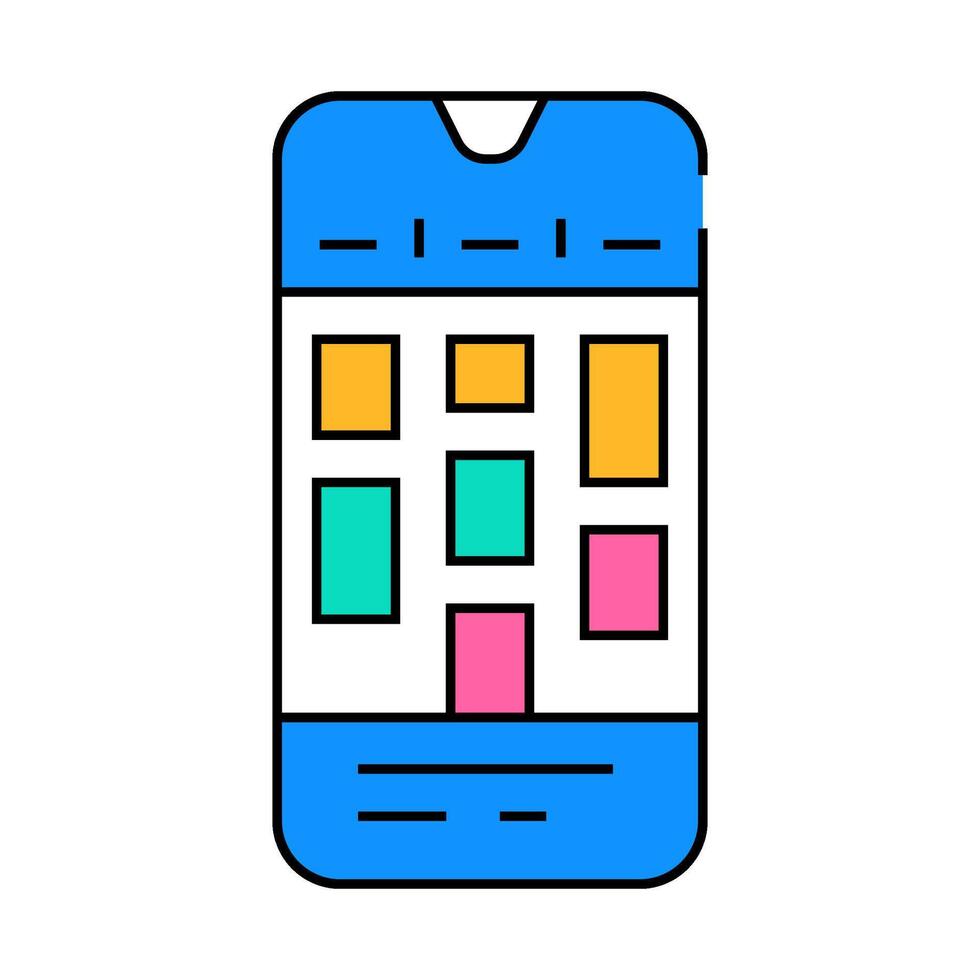 time blocking app management icon color illustration vector
