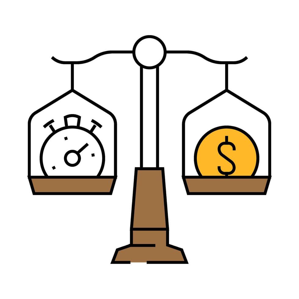 equity time management icon color illustration vector