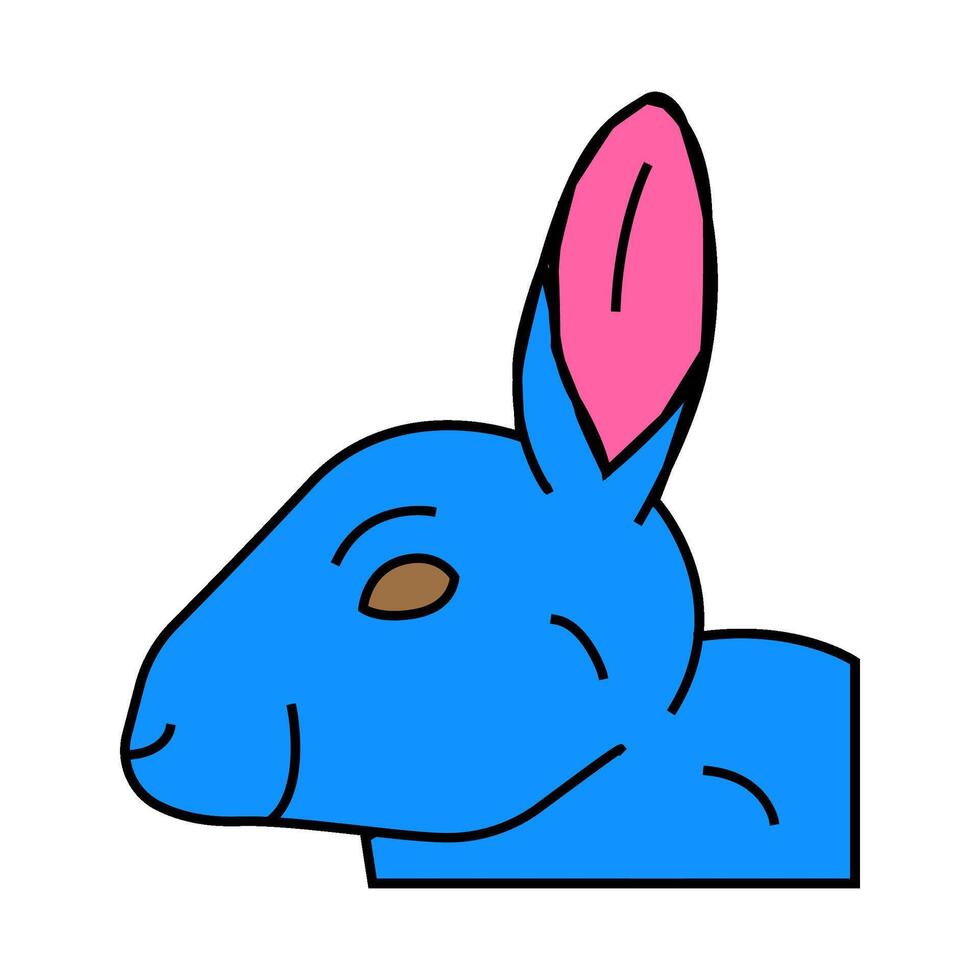 rabbit animal icon color illustration vector