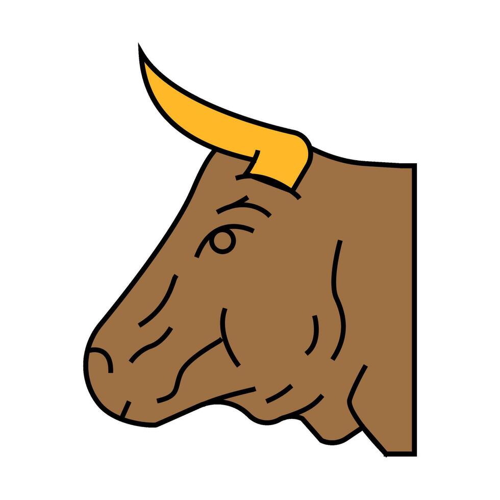 bull animal icon color illustration vector