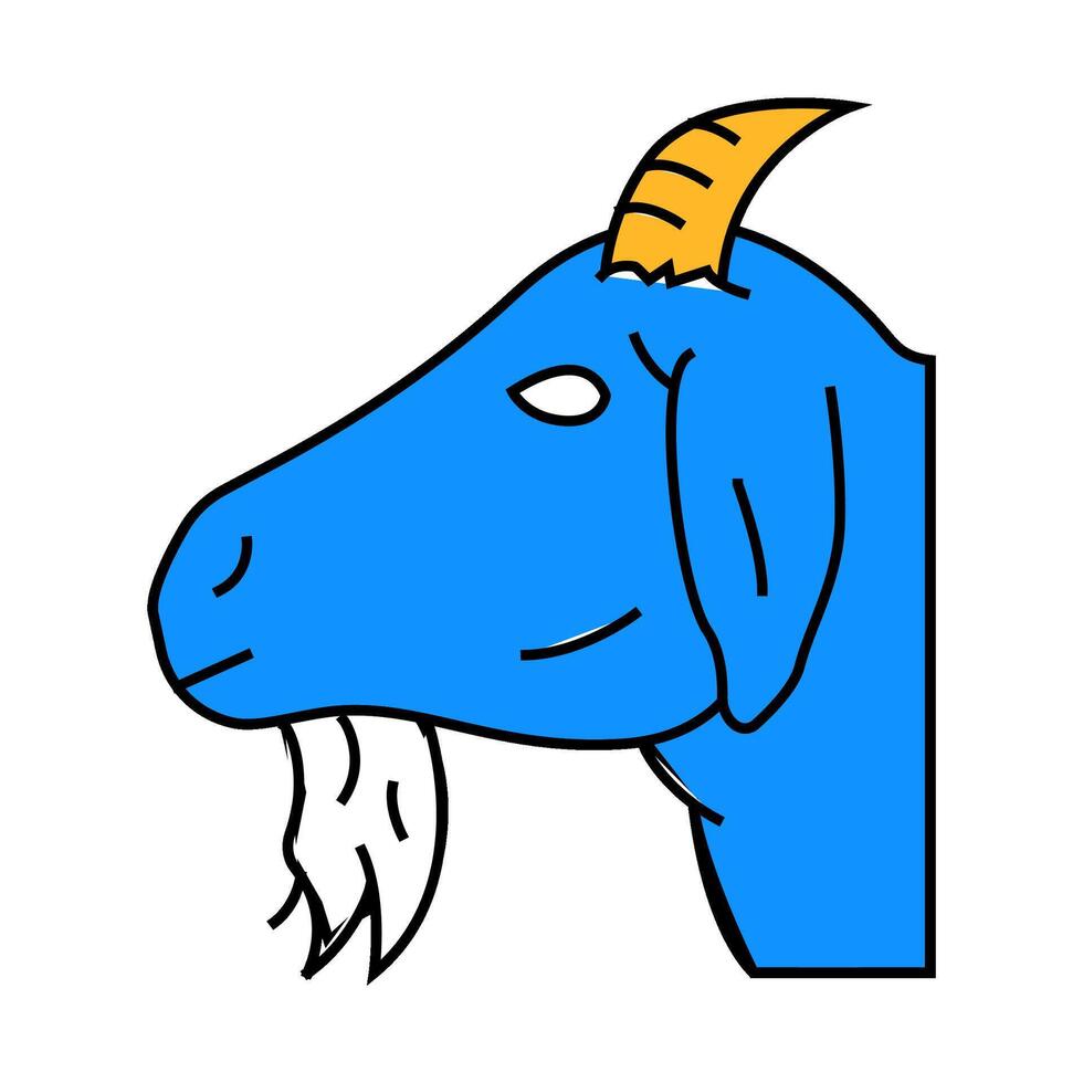goat animal icon color illustration vector