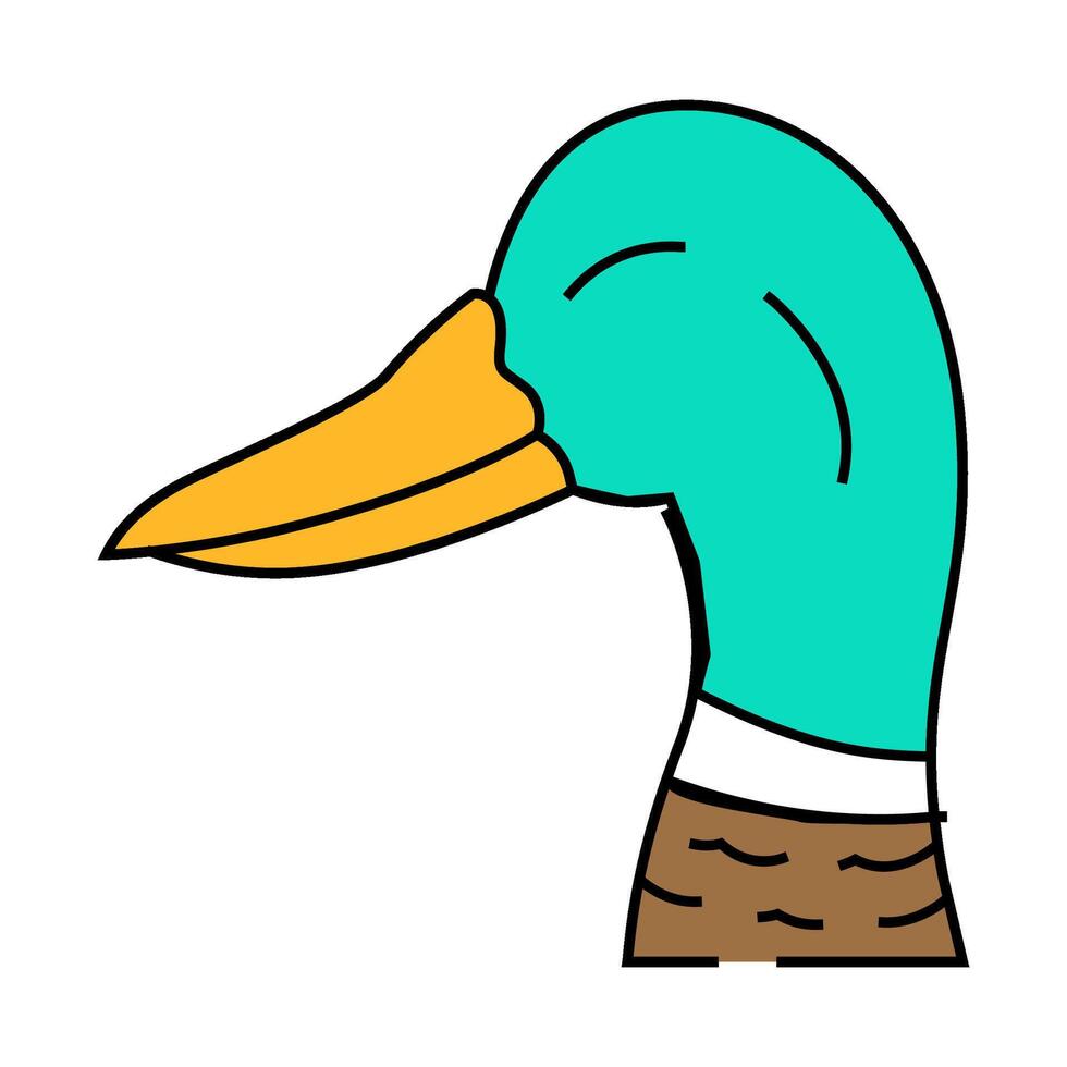 duck animal icon color illustration vector