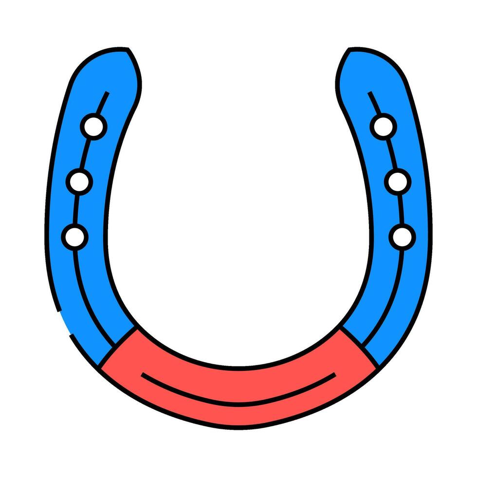 horseshoeing blacksmith icon color illustration vector
