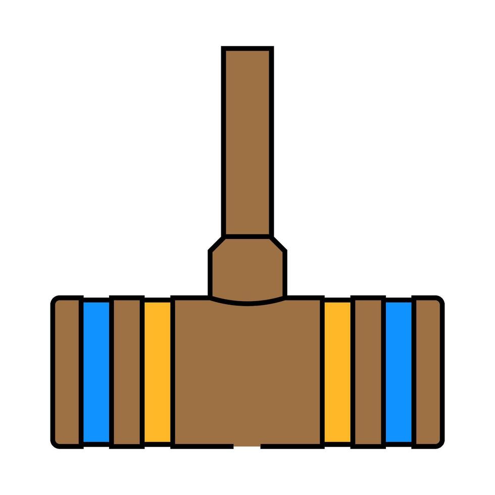 mallet croquet game icon color illustration vector