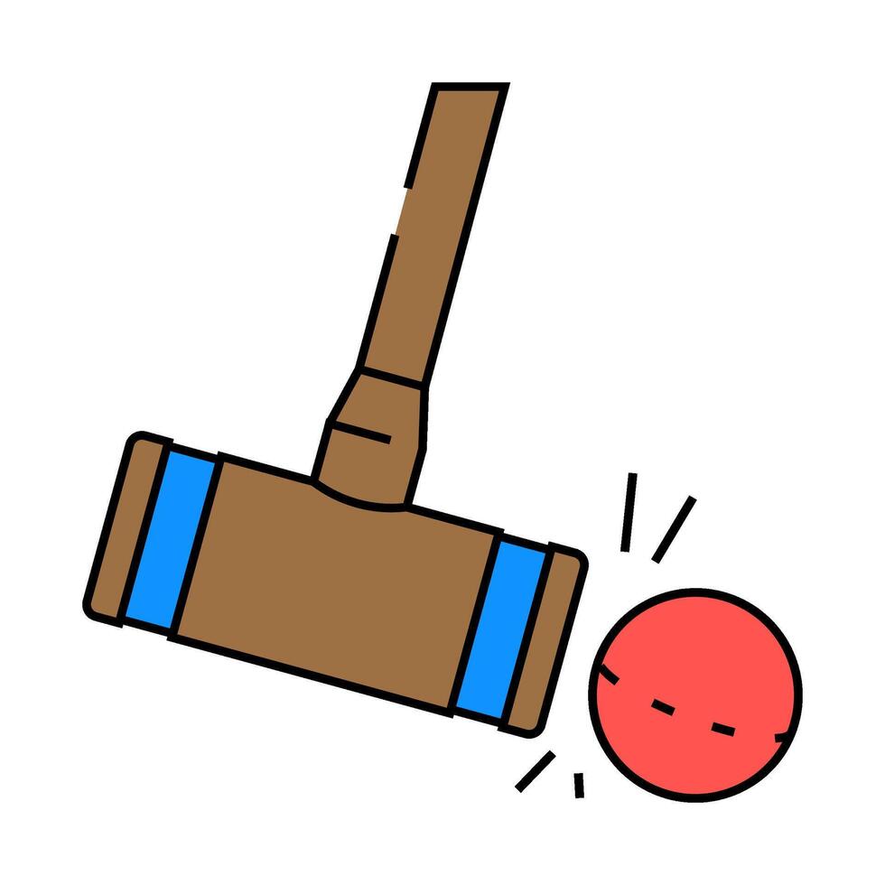 stroke croquet game icon color illustration vector