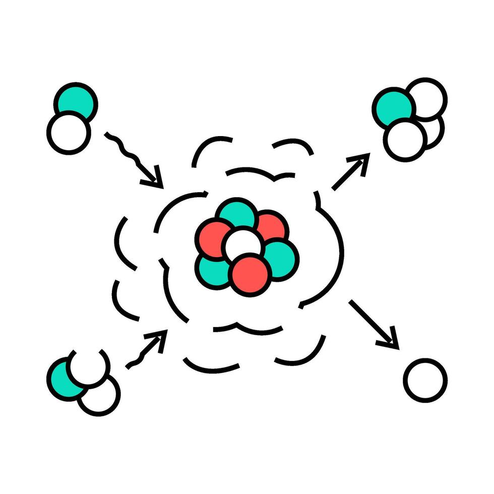 fusion nuclear energy icon color illustration vector