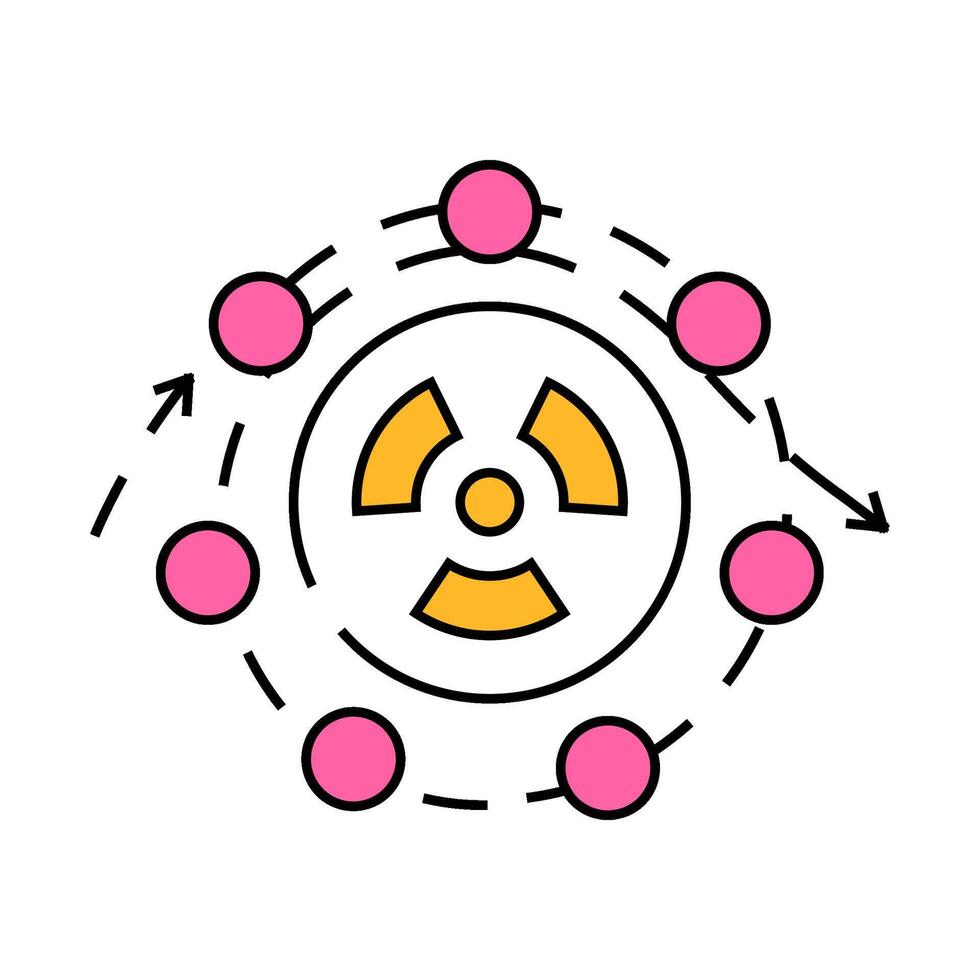 fuel cycle nuclear energy icon color illustration vector