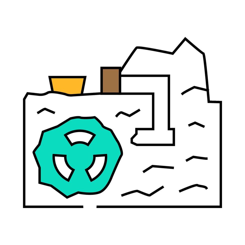 uranium mining nuclear energy icon color illustration vector